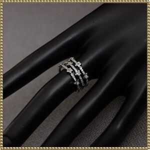 Silver Tone Star Cubic Zirconia Adjustable Ring
